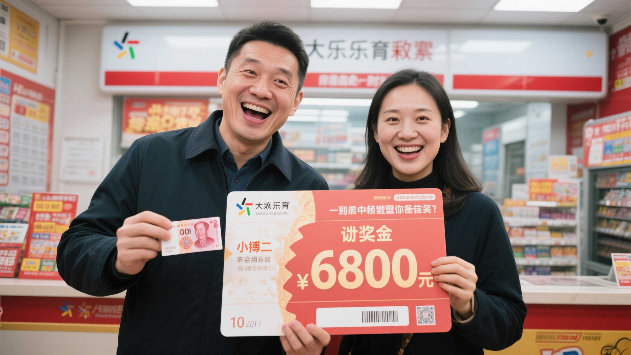 男子百元中大乐透680万，与妻子现身领奖：奖金暂存待规划