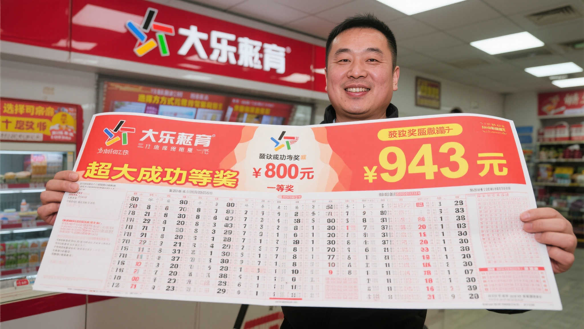 男子豪掷8千元买超大复式票，喜中大乐透943万，曾获二等奖